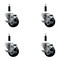 Service Caster 3'' SS Hard Rubber Swivel 7/8'' Expanding Stem Caster Set with Brake, 4PK SCC-SSEX20S314-HRS-TLB-78-4 - alternate 1
